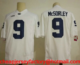 Men's Penn State Nittany Lions #9 Trace McSorley White College Football Stitched Nike NCAA Jersey