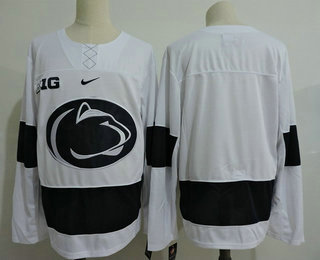 Men's Penn State Nittany Lions Custom Any Number Any Name White College Hockey Stitched Nike NCAA Jersey
