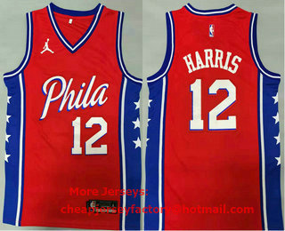 Men's Philadelphia 76ers #12 Tobias Harris Red 2021 Brand Jordan Swingman Stitched NBA Jersey