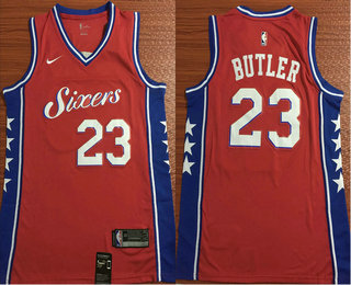 Men's Philadelphia 76ers #23 Jimmy Butler Red 2017-2018 Nike Swingman Stitched NBA Jersey