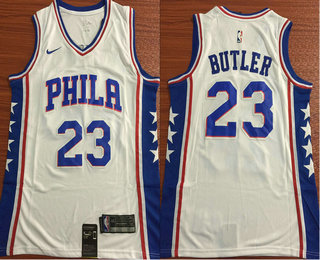 Men's Philadelphia 76ers #23 Jimmy Butler White 2017-2018 Nike Swingman Stitched NBA Jersey