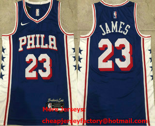 Men's Philadelphia 76ers #23 LeBron James Blue 2026 Icon Edition AU Jersey