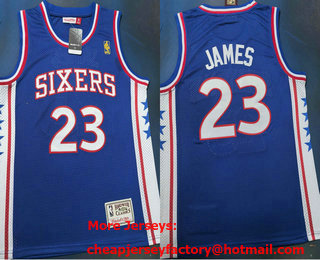 Men's Philadelphia 76ers #23 LeBron James Blue 2026 Throwback Swingman Jersey