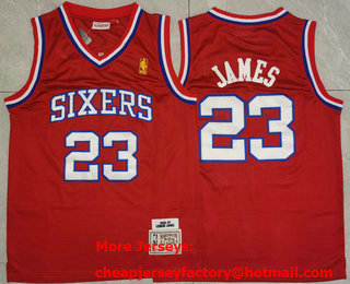Men's Philadelphia 76ers #23 LeBron James Red 2026 Throwback Swingman Jersey