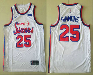 Men's Philadelphia 76ers #25 Ben Simmons NEW White 2019-2020 Nike Swingman Stubhub Stitched NBA Jersey
