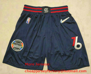Men's Philadelphia 76ers Blue Nike Diamond 2022 City Edition Swingman Stitched Shorts