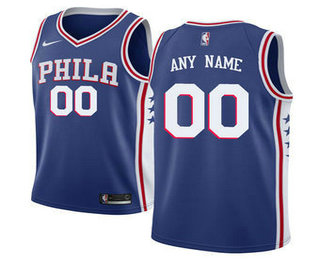 Men's Philadelphia 76ers Nike Blue Swingman Custom Jersey - Icon Edition