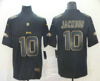 Men's Philadelphia Eagles #10 DeSean Jackson Black Gold 2019 Vapor Untouchable Stitched NFL Nike Limited Jersey