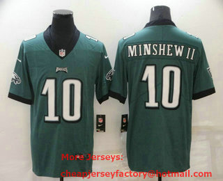 Men's Philadelphia Eagles #10 Gardner Minshew II Midnight Green 2021 Vapor Untouchable Stitched NFL Nike Limited Jersey