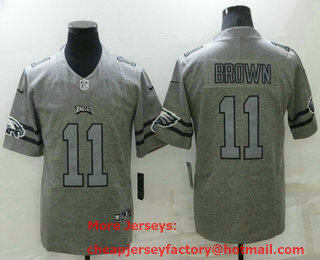 Men's Philadelphia Eagles #11 AJ Brown 2019 Gray Gridiron Vapor Untouchable Stitched NFL Nike Limited Jersey