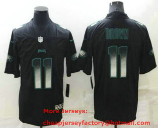 Men's Philadelphia Eagles #11 AJ Brown Black 2019 Vapor Smoke Fashion Stitched NFL Nike Limited Jersey