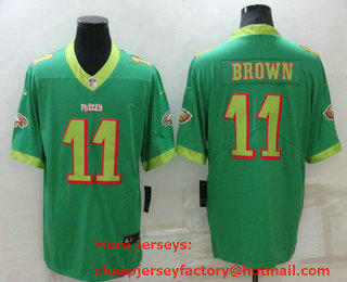 Men's Philadelphia Eagles #11 AJ Brown Green 2022 City Edition Vapor Stitched NFL Nike Limited Jersey