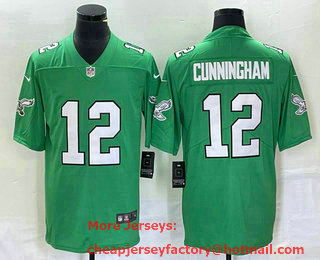 Men's Philadelphia Eagles #12 Randall Cunningham Green 2023 Vapor Limited Throwback Jersey