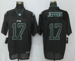 Men's Philadelphia Eagles #17 Alshon Jeffery Lights Out Black Stitched NFL Nike Elite Jersey