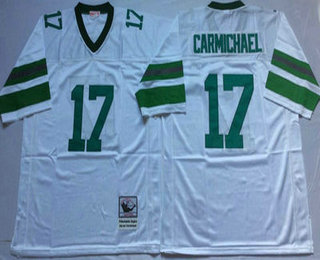 Men's Philadelphia Eagles #17 Harold Carmichael White Throwback Jersey by Mitchell & Ness