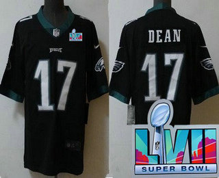 Men's Philadelphia Eagles #17 Nakobe Dean Limited Black Super Bowl LVII Vapor Jersey