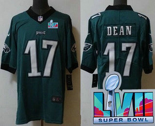 Men's Philadelphia Eagles #17 Nakobe Dean Limited Green Super Bowl LVII Vapor Jersey