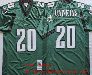 Men's Philadelphia Eagles #20 Brian Dawkins Green Throwback Jersey