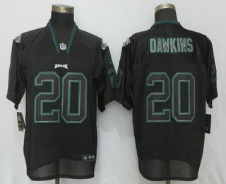 Men's Philadelphia Eagles #20 Brian Dawkins Lights Out Black Stitched NFL Nike Elite Jersey
