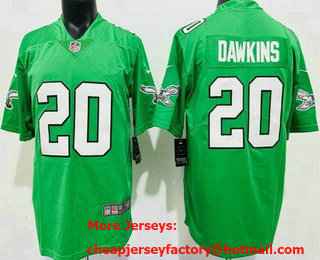 Men's Philadelphia Eagles #20 Brian Dawkins Limited Kelly Green Vapor Jersey
