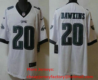 Men's Philadelphia Eagles #20 Brian Dawkins Limited White Vapor Jersey