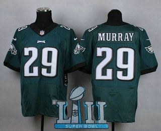 Men's Philadelphia Eagles #29 DeMarco Murray Midnight Green 2018 Super Bowl LII Patch Team Color NFL Nike Elite Jersey