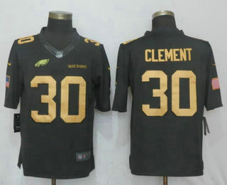 Men's Philadelphia Eagles #30 Corey Clement Anthracite Gold 2016 Salute To Service Stitched NFL Nike Limited Jersey