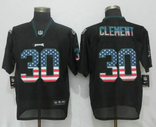 Men's Philadelphia Eagles #30 Corey Clement Black USA Flag Fashion Stitched NFL Nike Elite Jersey