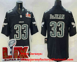 Men's Philadelphia Eagles #33 Cooper DeJean Limited Black Fashion Super Bowl LIX Vapor Jersey