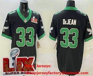 Men's Philadelphia Eagles #33 Cooper DeJean Limited Black Super Bowl LIX Vapor FUSE Throwback Jersey