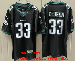 Men's Philadelphia Eagles #33 Cooper DeJean Limited Black Vapor Jersey