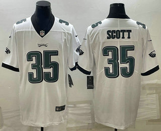 Men's Philadelphia Eagles #35 Boston Scott White Vapor Untouchable Limited Stitched Jersey