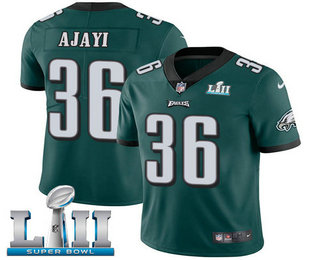 Men's Philadelphia Eagles #36 Jay Ajayi Midnight Green 2018 Super Bowl LII Patch Vapor Untouchable Stitched NFL Nike Limited Jersey