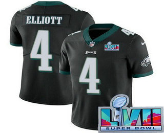 Men's Philadelphia Eagles #4 Jake Elliott Limited Black Super Bowl LVII Vapor Jersey