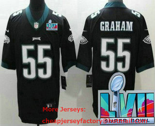 Men's Philadelphia Eagles #55 Brandon Graham Limited Black Super Bowl LVII Vapor Jersey