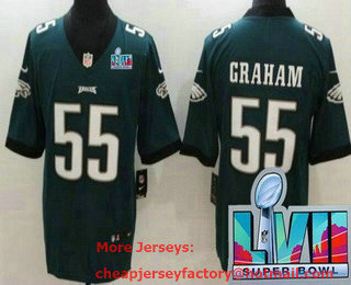 Men's Philadelphia Eagles #55 Brandon Graham Limited Green Super Bowl LVII Vapor Jersey