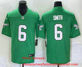 Men's Philadelphia Eagles #6 DeVonta Smith Green 2023 Vapor Limited Throwback Jersey