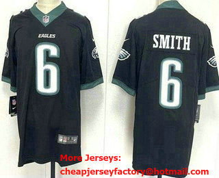 Men's Philadelphia Eagles #6 DeVonta Smith Limited Black Vapor Jersey