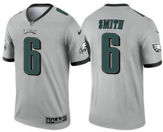 Men's Philadelphia Eagles #6 DeVonta Smith Limited Gray Inverted Vapor Jersey