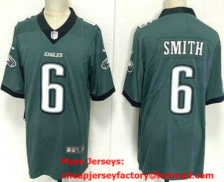 Men's Philadelphia Eagles #6 DeVonta Smith Limited Green Vapor Jersey