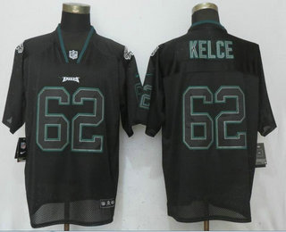 Men's Philadelphia Eagles #62 Jason Kelce Lights Out Black Stitched NFL Nike Elite Jersey