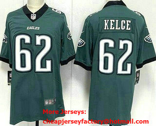 Men's Philadelphia Eagles #62 Jason Kelce Limited Green Vapor Jersey