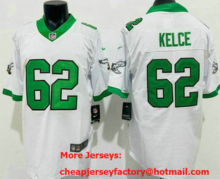 Men's Philadelphia Eagles #62 Jason Kelce Limited White Alternate Vapor Jersey