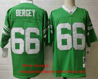 Men's Philadelphia Eagles #66 Bill Bergey Green Throwback Jersey