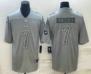 Men's Philadelphia Eagles #7 Haason Reddick Grey With Patch Atmosphere Fashion Stitched Jersey