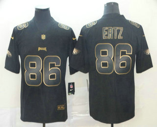 Men's Philadelphia Eagles #86 Zach Ertz Black Gold 2019 Vapor Untouchable Stitched NFL Nike Limited Jersey