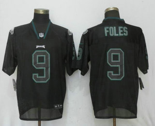 Men's Philadelphia Eagles #9 Nick Foles Lights Out Black Stitched NFL Nike Elite Jersey