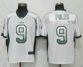 Men's Philadelphia Eagles #9 Nick Foles White Drift Stitched NFL Nike Fashion Jersey