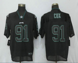 Men's Philadelphia Eagles #91 Fletcher Cox Lights Out Black Stitched NFL Nike Elite Jersey