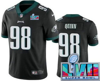 Men's Philadelphia Eagles #98 Robert Quinn Limited Black Super Bowl LVII Vapor Jersey